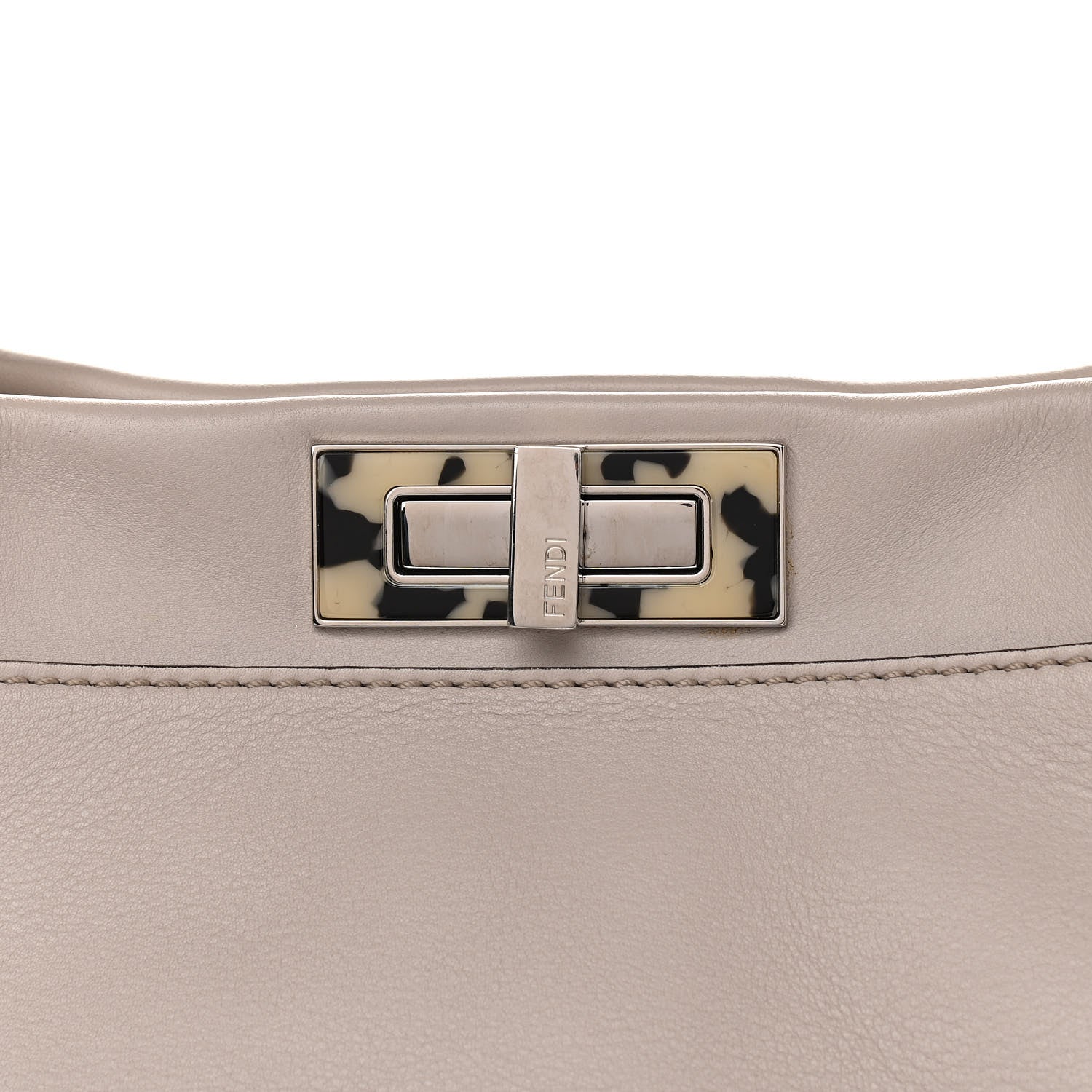 Fendi Vitello Seta Plexiglass Granite Large Peekaboo Iconic Satchel Polvere 8 of 14