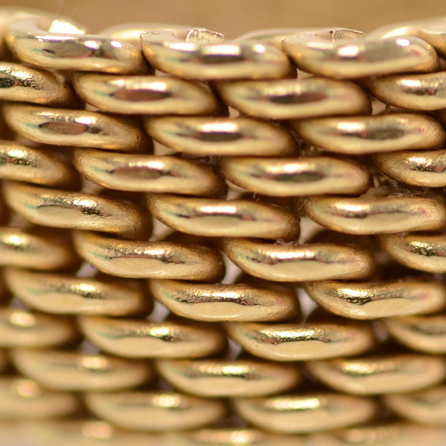 Tiffany 18K Yellow Gold Wide Somerset Mesh Ring 50 5.5 3 of 4
