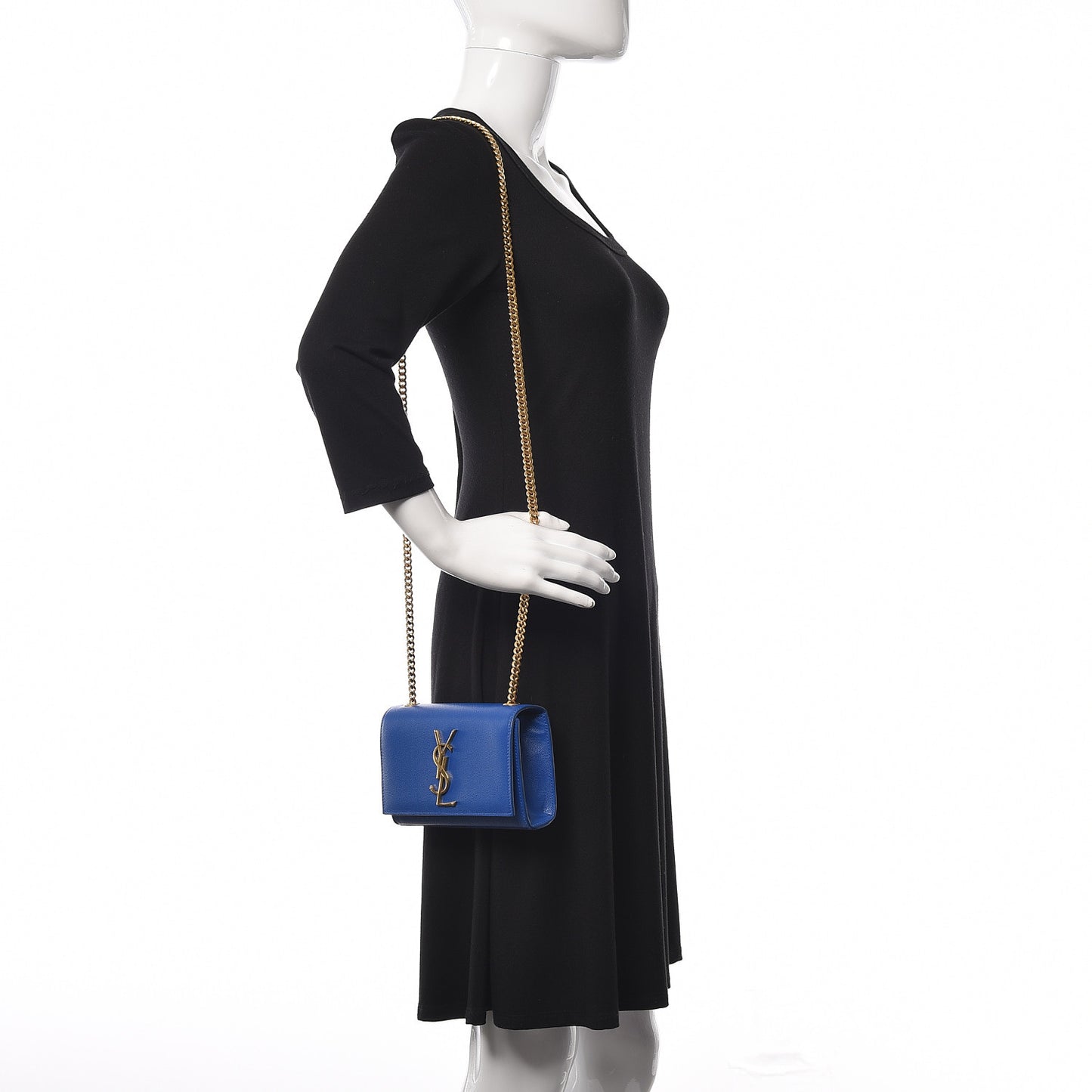 Grain De Poudre Small Classic Monogram Kate Satchel Royal Blue