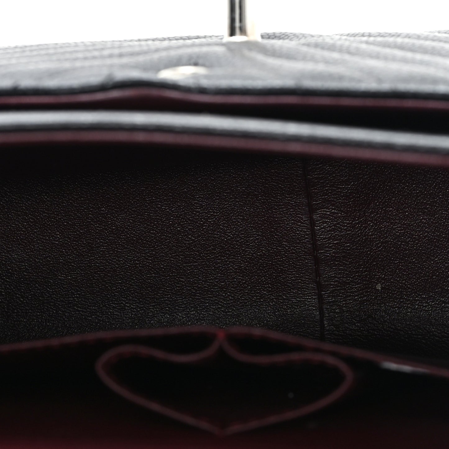 Caviar Chevron Quilted Jumbo Double Flap Black
