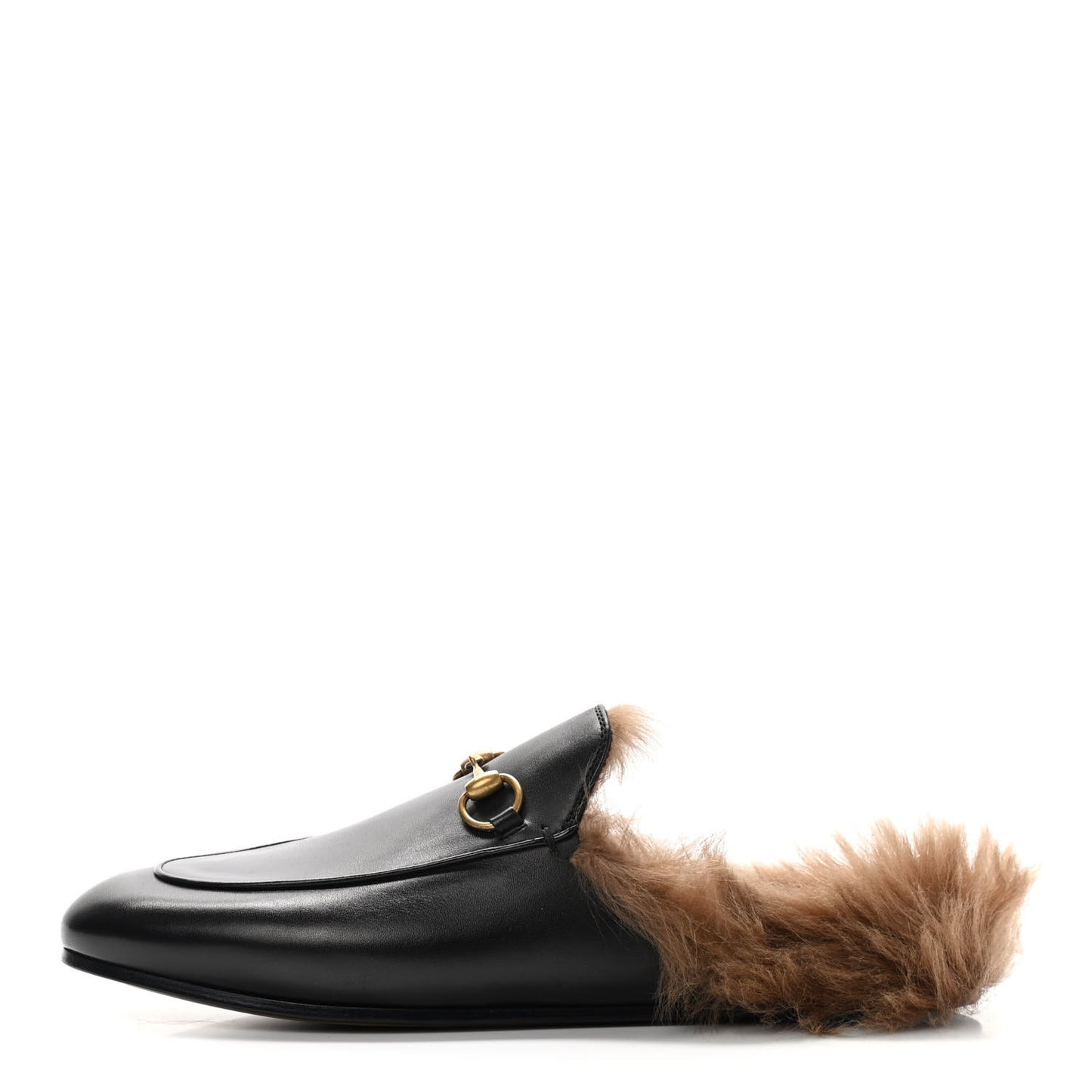 Calfskin Fur Womens Princetown Slippers 39 Black