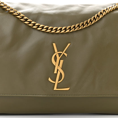 Saint Laurent Suede Medium Reversible Monogram Kate Satchel Olive 13 of 17