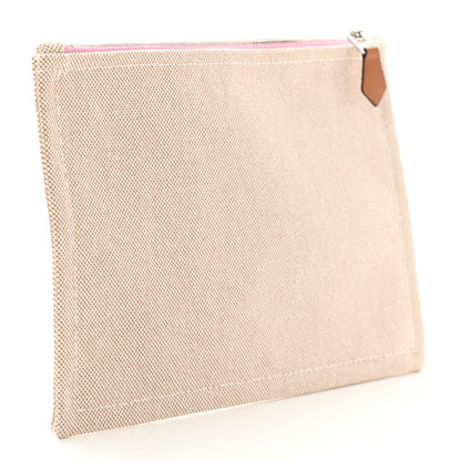 Hermes Toile Small Bain New Yachting Case Bubble Gum 3 of 8