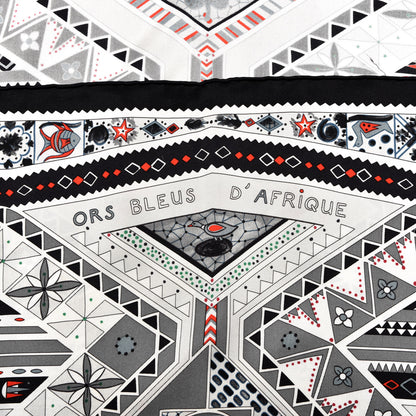 Hermes Silk Ors Blues d'Afrique Scarf 90 Noir Gris Rouge 4 of 7