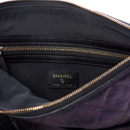 Chanel Iridescent Caviar Medium Night by the C Pouch Clutch Black 5 of 8