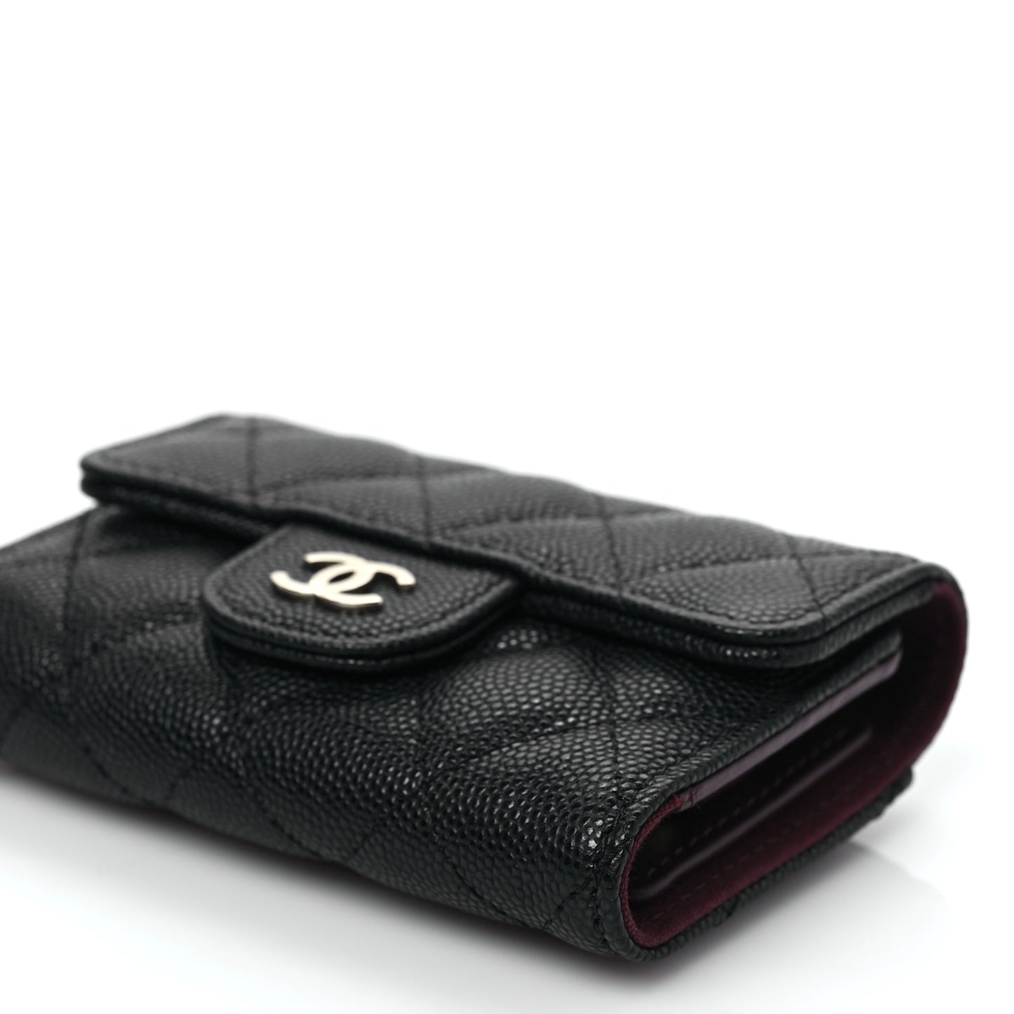 Caviar Quilted Classic 4 Key Holder Wallet Black