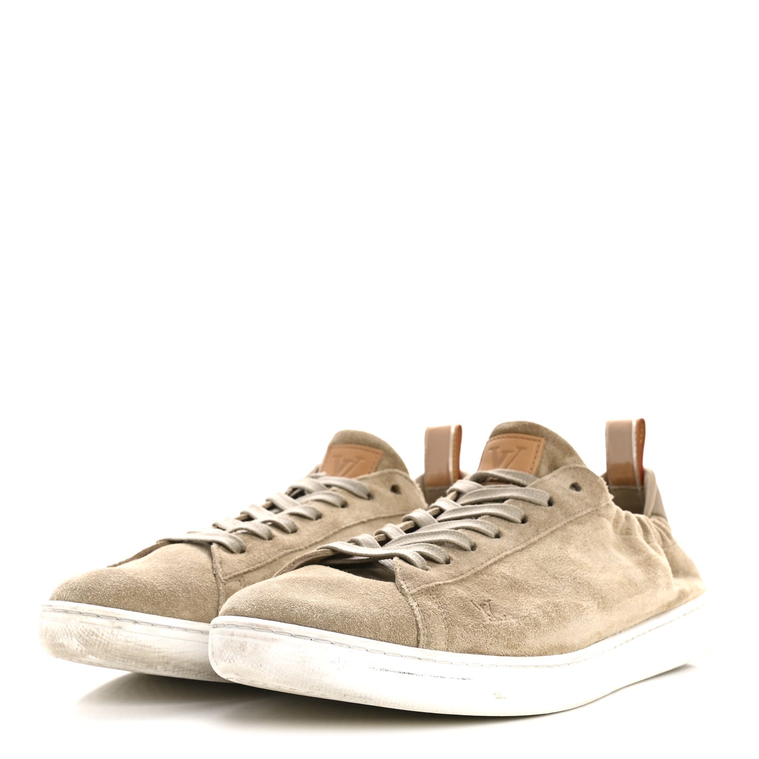 Louis Vuitton Suede Calfskin LV Soft Sneakers 9 Beige 1792386