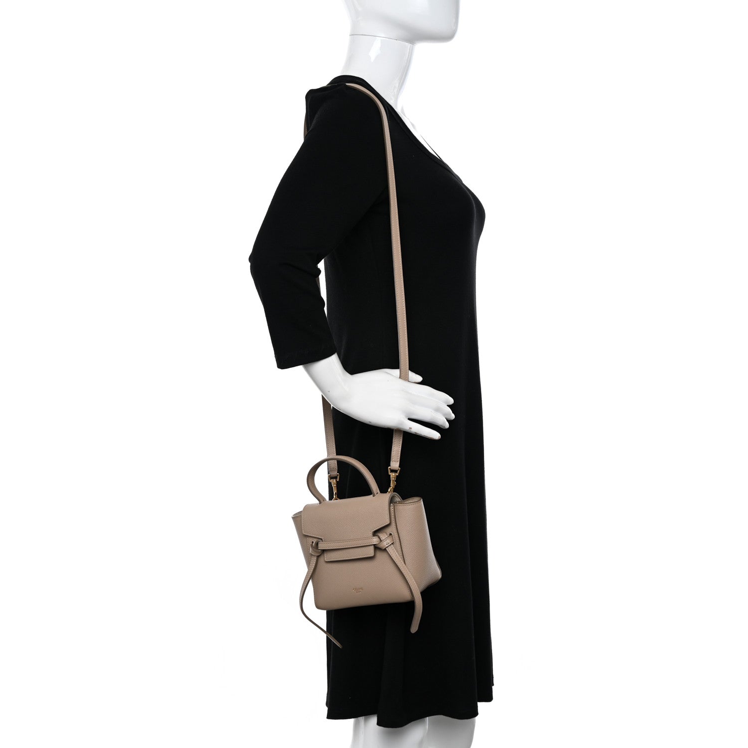 Celine Grained Calfskin Pico Belt Bag Light Taupe 2 of 9