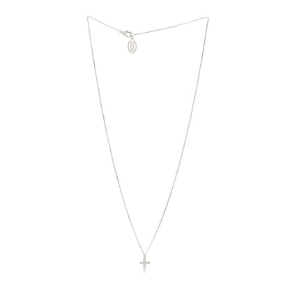 Cartier 18K White Gold Diamond Symbols Cross Pendant Necklace 2 of 5