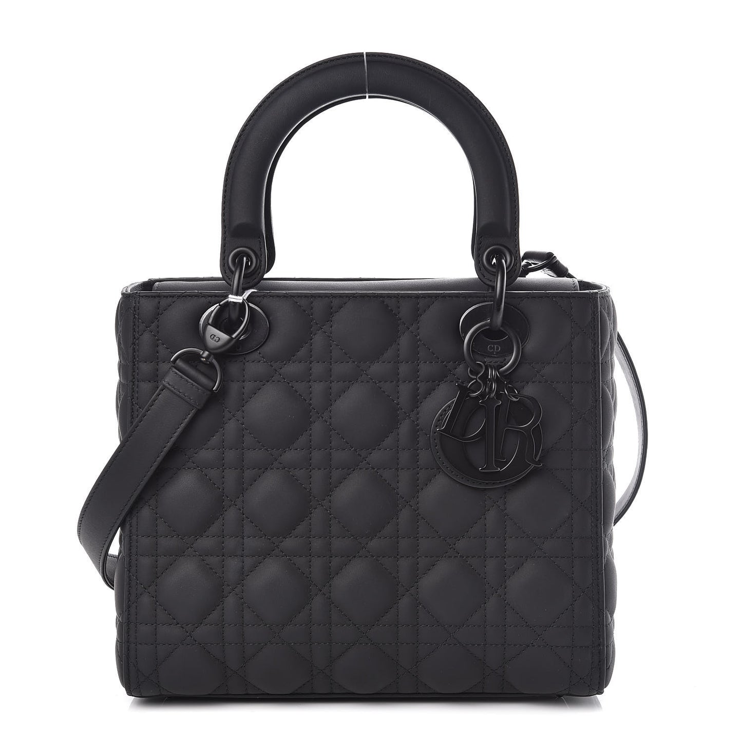 Ultra Matte Calfskin Cannage Medium Lady Dior Black