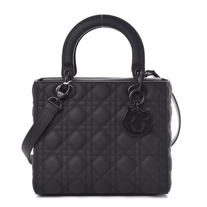 Christian Dior Ultra Matte Calfskin Cannage Medium Lady Dior Black 1 of 9