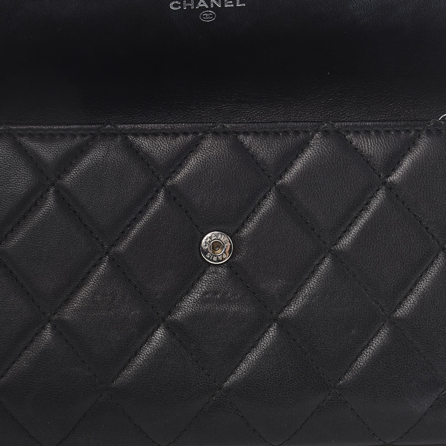 Chanel Lambskin Quilted Boy Flap Wallet Black 13 of 14