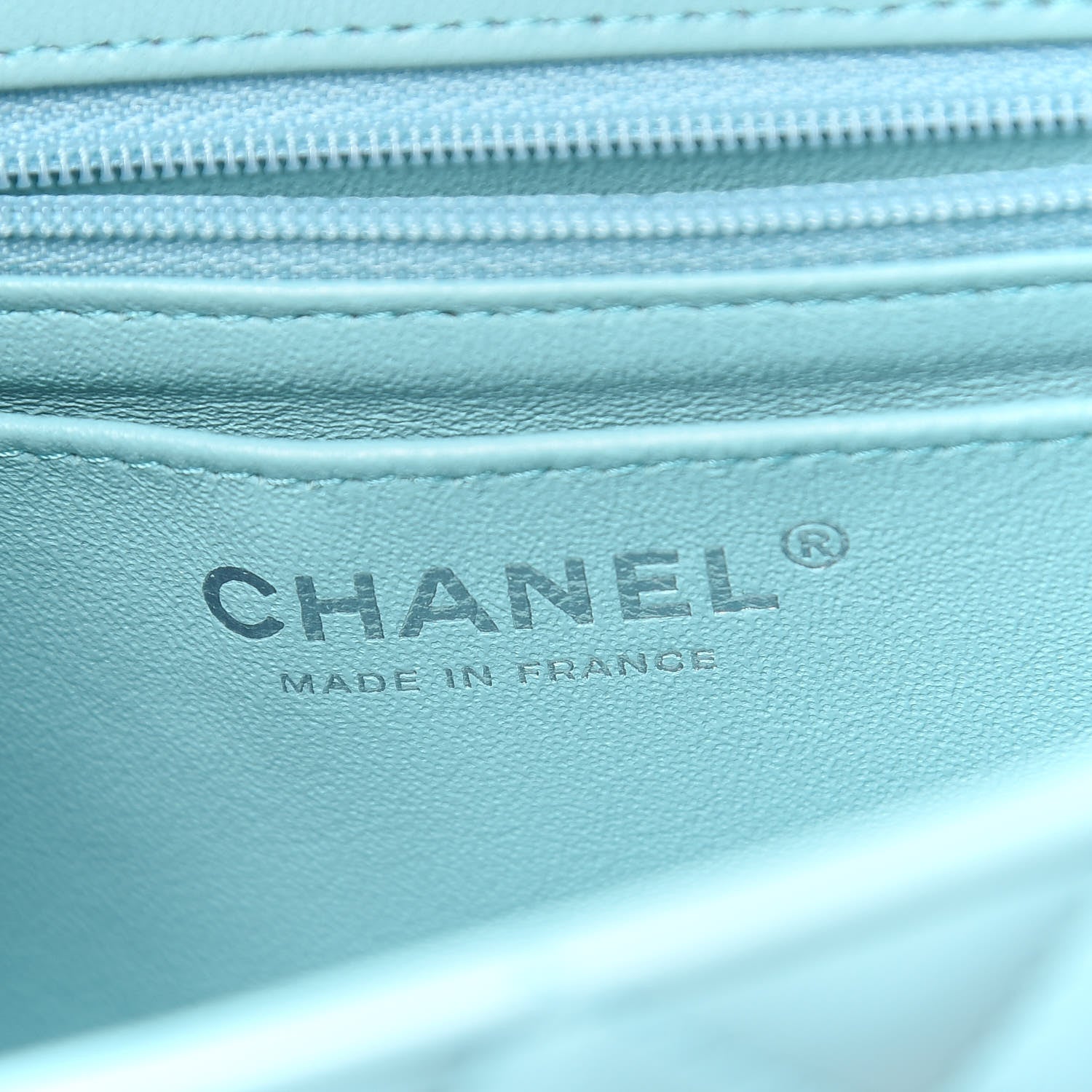 Chanel Lambskin Quilted Mini Rectangular Flap Light Blue 8 of 11