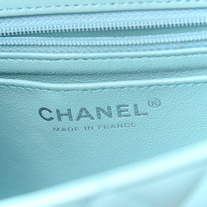 Chanel Lambskin Quilted Mini Rectangular Flap Light Blue 8 of 11