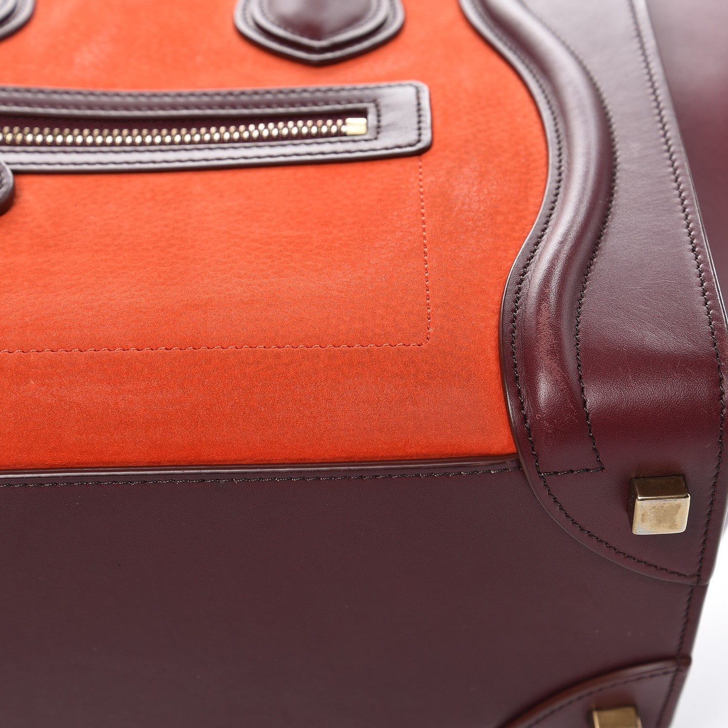 Celine Bullhide Calfskin Micro Bi-Color Luggage Vermillion 17 of 17
