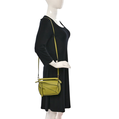 Loewe Calfskin Mini Puzzle Bag Lime Yellow 2 of 9