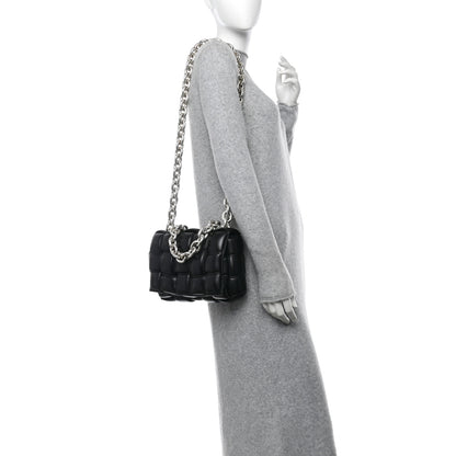 Bottega Veneta Lambskin Maxi Intreccio Padded Chain Cassette Crossbody Bag Black 2 of 11