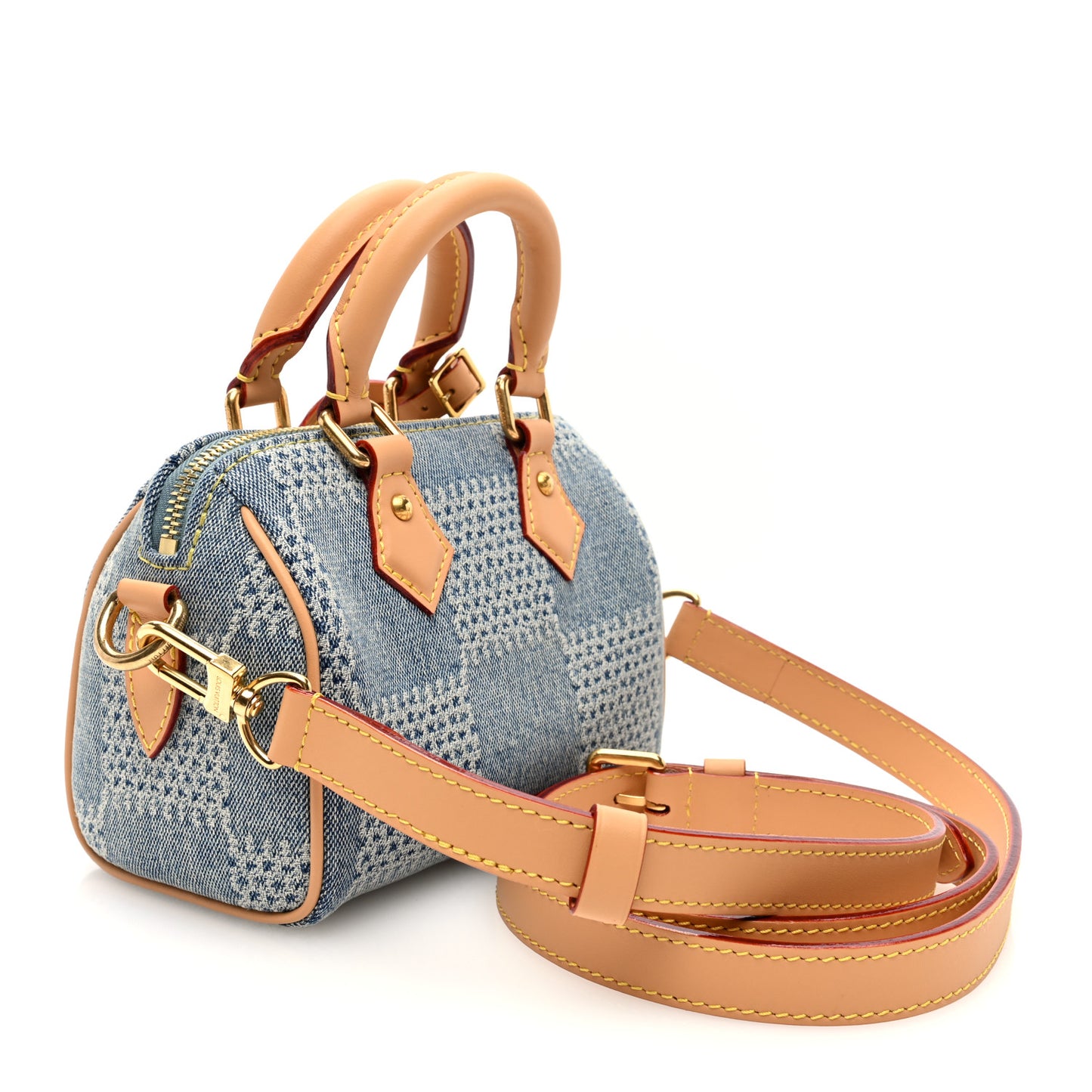 Damier Denim 3D Speedy Bandouliere 18 Bleu