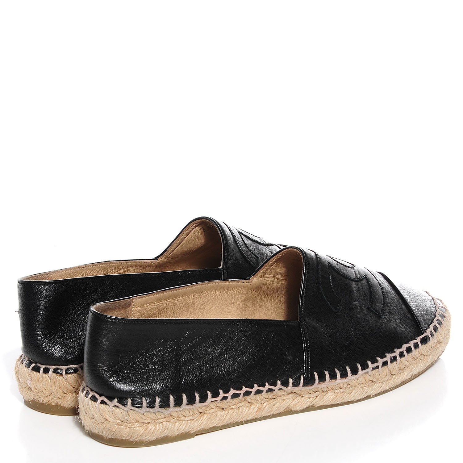 Chanel Lambskin CC Espadrilles 38 Black 4 of 7