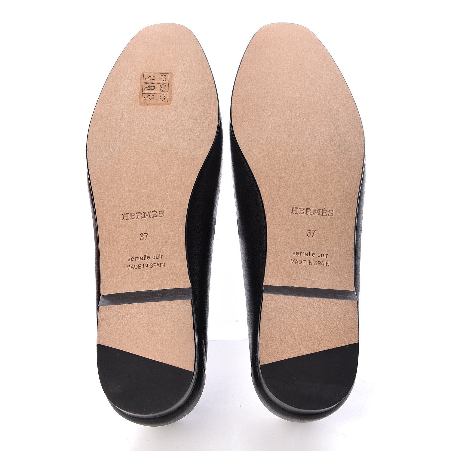 Hermes Calfskin Ovale Moccasin Loafers 37 Black 5 of 9