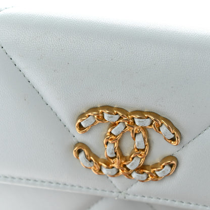 Chanel Lambskin Quilted Chanel 19 Flap Wallet Light Blue 12 of 16