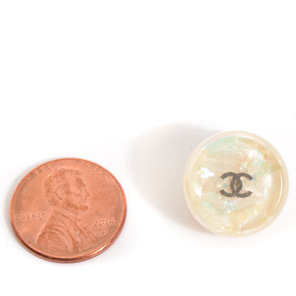 Chanel Resin Mother of Pearl CC Clip On Earrings 2 of 5