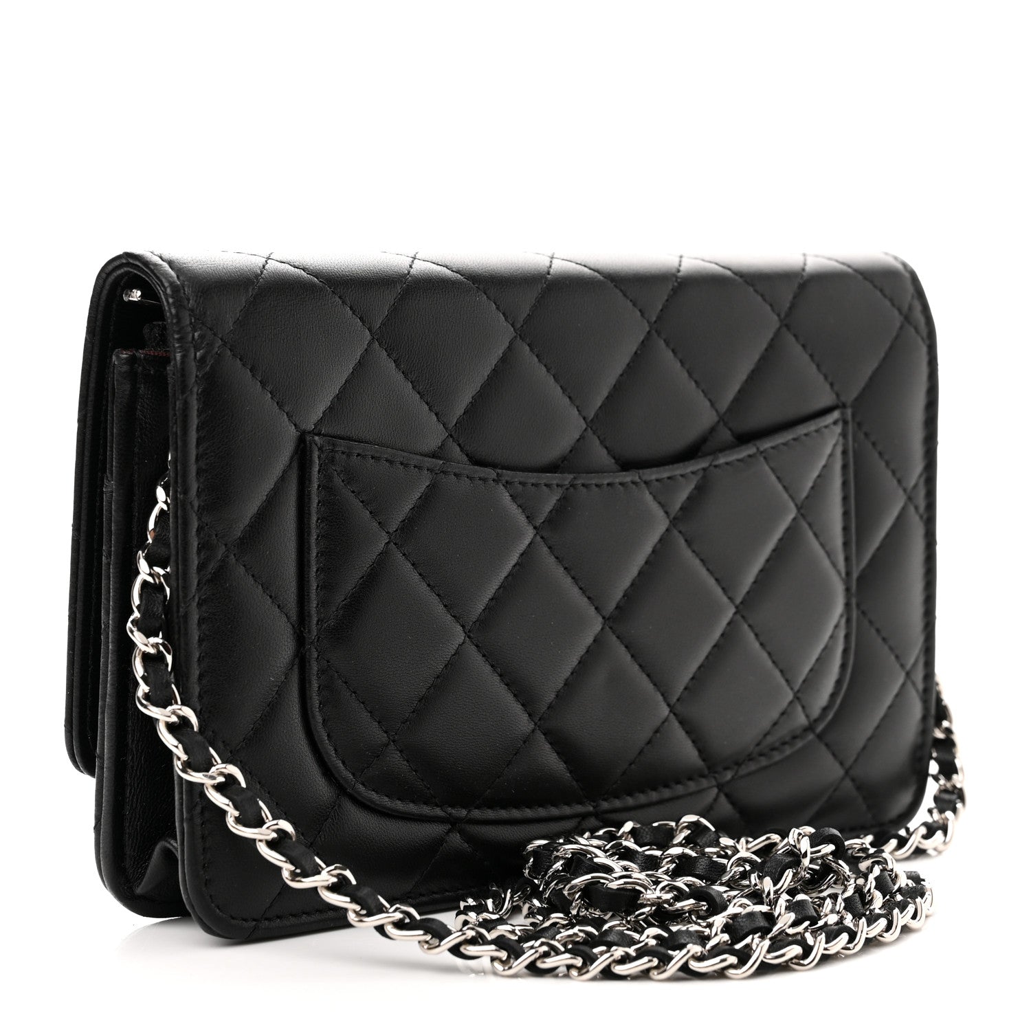 Chanel Lambskin Quilted Wallet On Chain WOC Black 2 of 11
