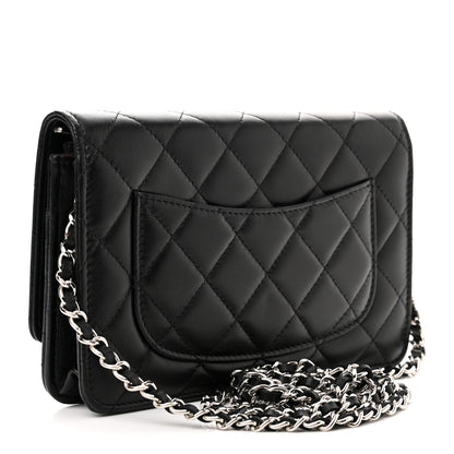 Chanel Lambskin Quilted Wallet On Chain WOC Black 2 of 11