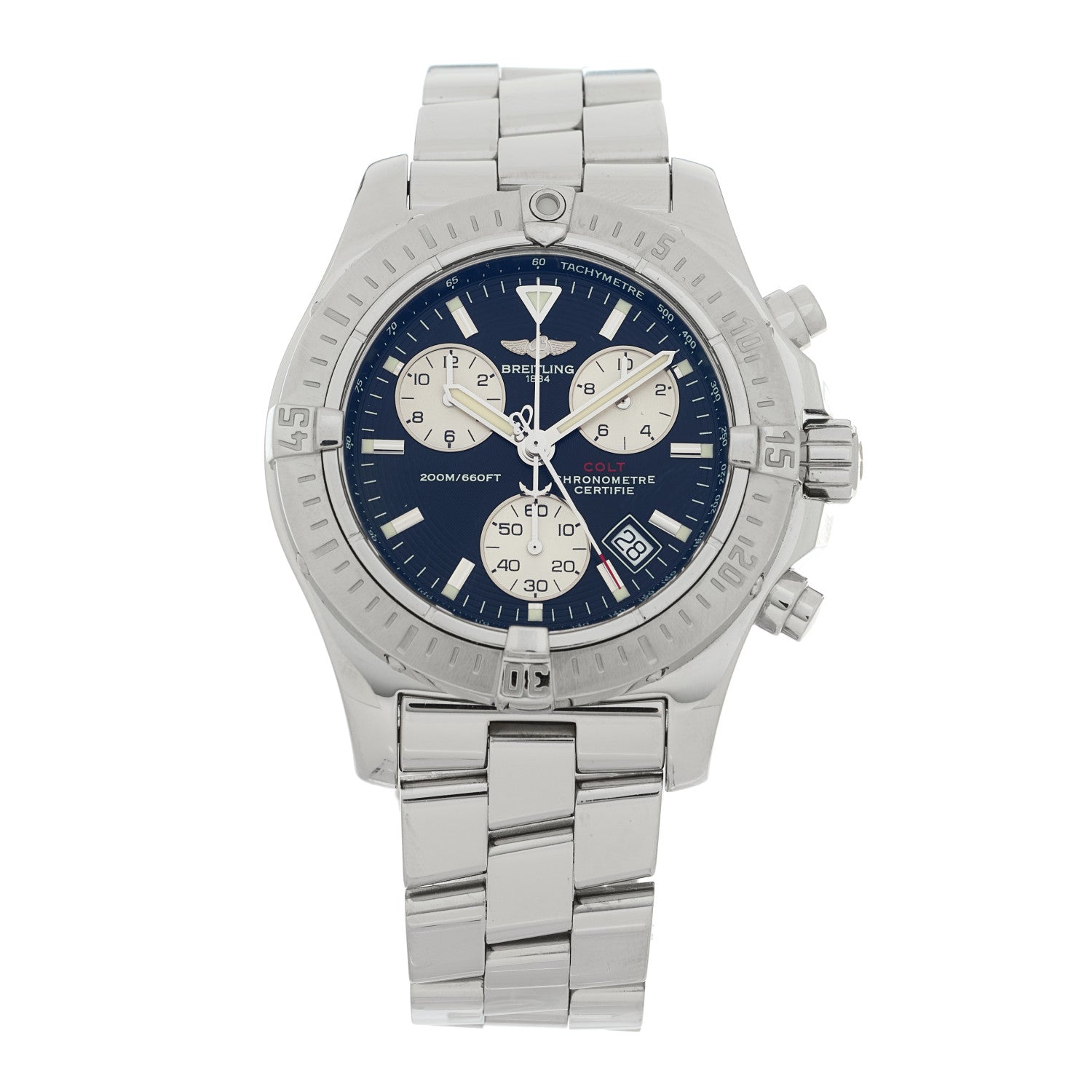 Breitling Stainless Steel 41mm Colt Chronograph Quartz Watch Blue A73380 1 of 4