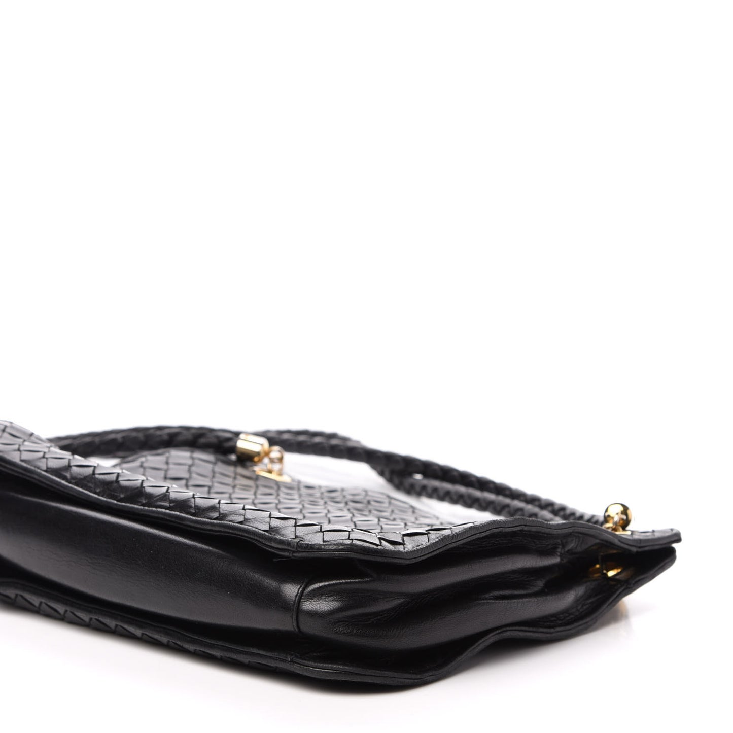 Nappa Intrecciato Shoulder Bag Black