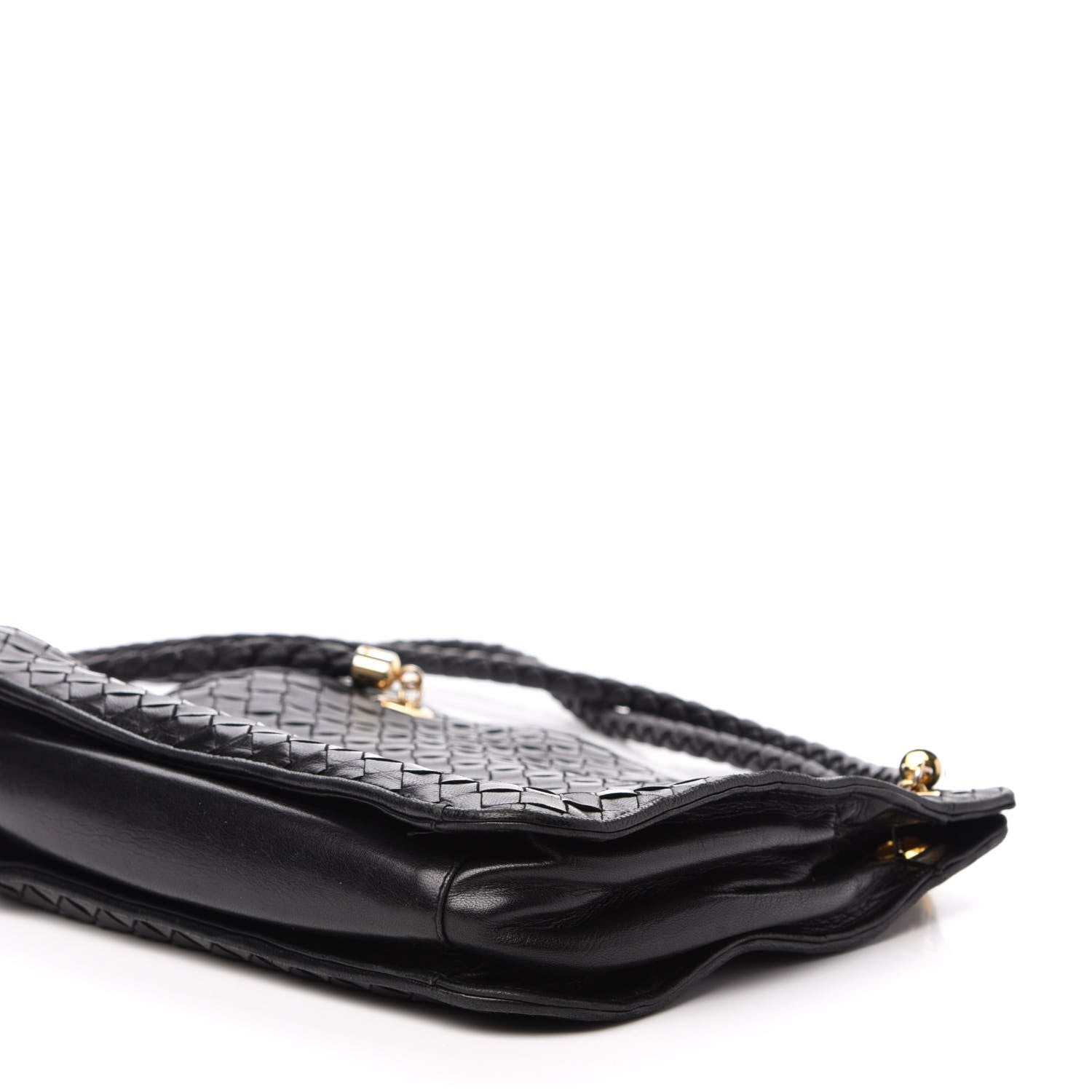 Bottega Veneta Nappa Intrecciato Shoulder Bag Black 10 of 11