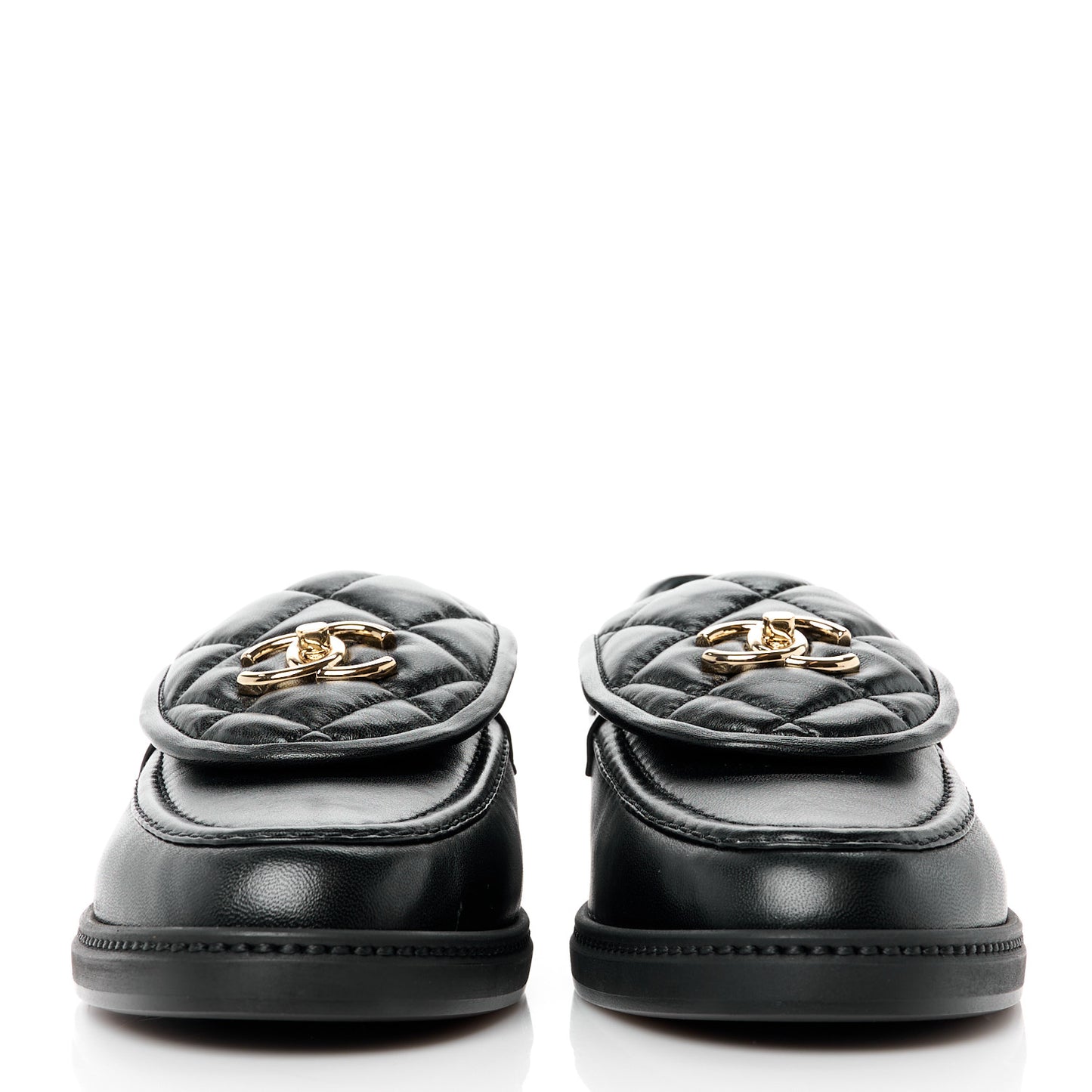 Lambskin Quilted CC Turnlock Loafers 41 Black