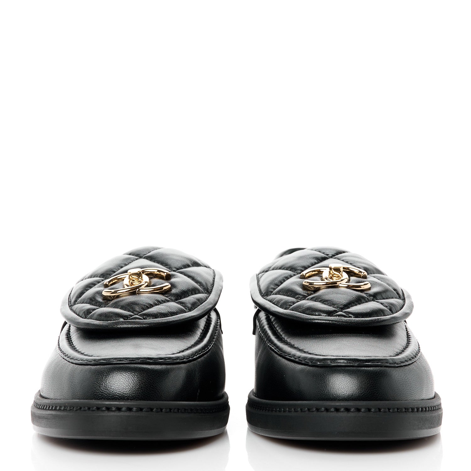 Chanel Lambskin Quilted CC Turnlock Loafers 41 Black 2 of 10