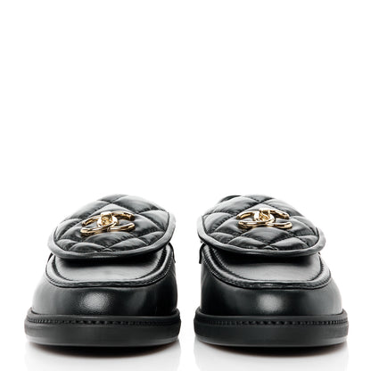 Chanel Lambskin Quilted CC Turnlock Loafers 41 Black 2 of 10