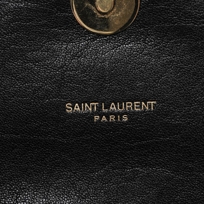 Saint Laurent Sheepskin Matelasse Chevron Monogram Medium College Bag Black 5 of 8
