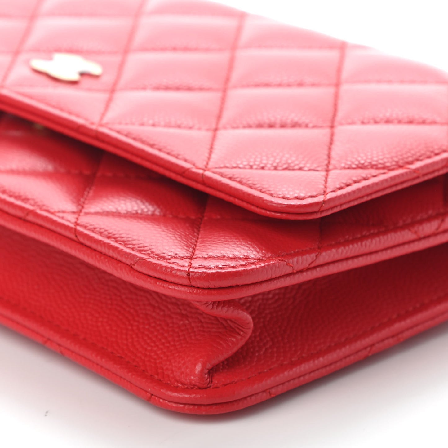 Caviar Quilted Wallet On Chain WOC Red