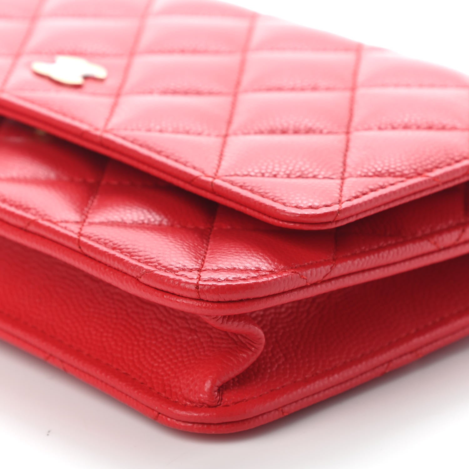 Chanel Caviar Quilted Wallet On Chain WOC Red 9 of 9