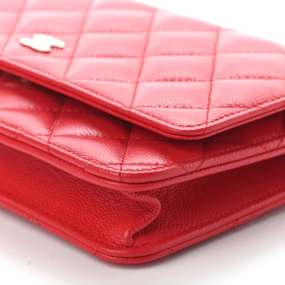 Chanel Caviar Quilted Wallet On Chain WOC Red 9 of 9