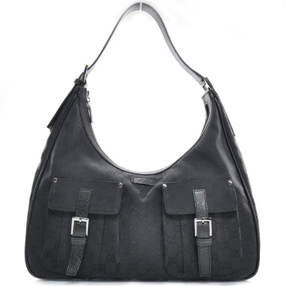 Gucci Monogram Large Pocket Hobo Black 1 of 9