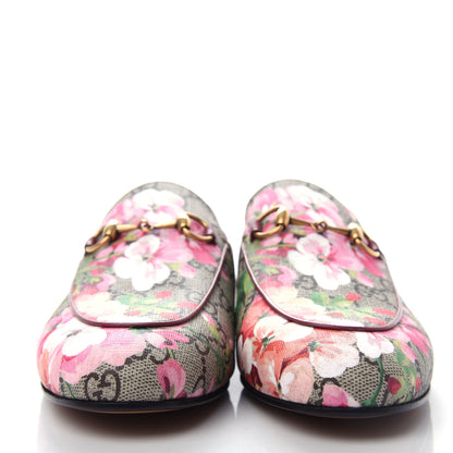 Gucci GG Supreme Monogram Blooms Womens Princetown Slippers 37 Beige Multicolor Dry Rose 2 of 11