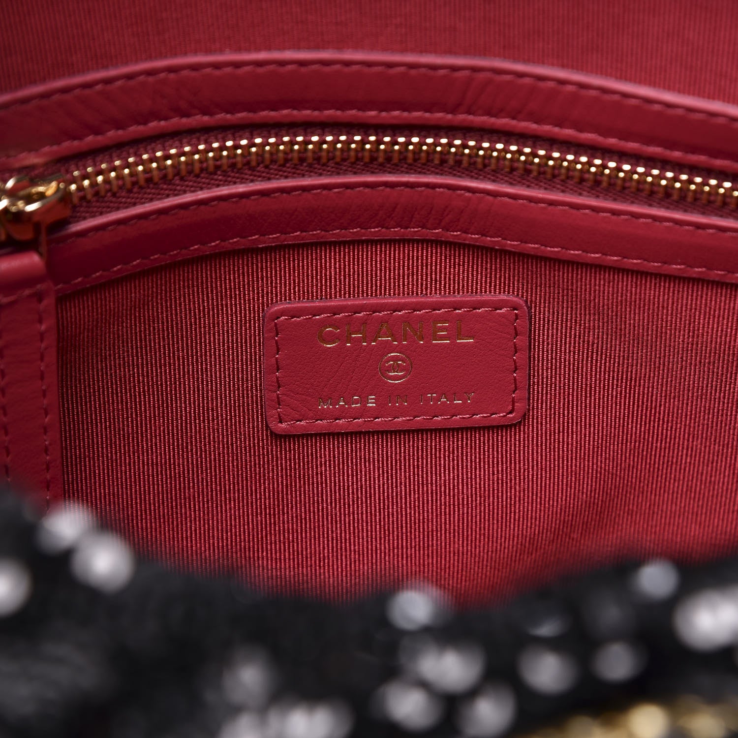 Chanel Sequins Quilted Large Chanel 19 Pouch Black 7 of 9