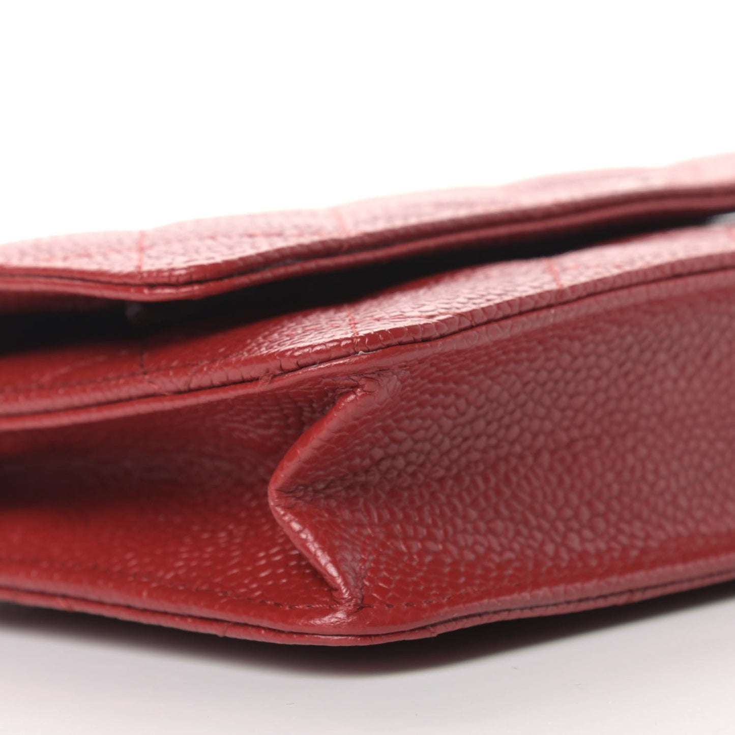 Caviar Quilted Wallet On Chain WOC Red