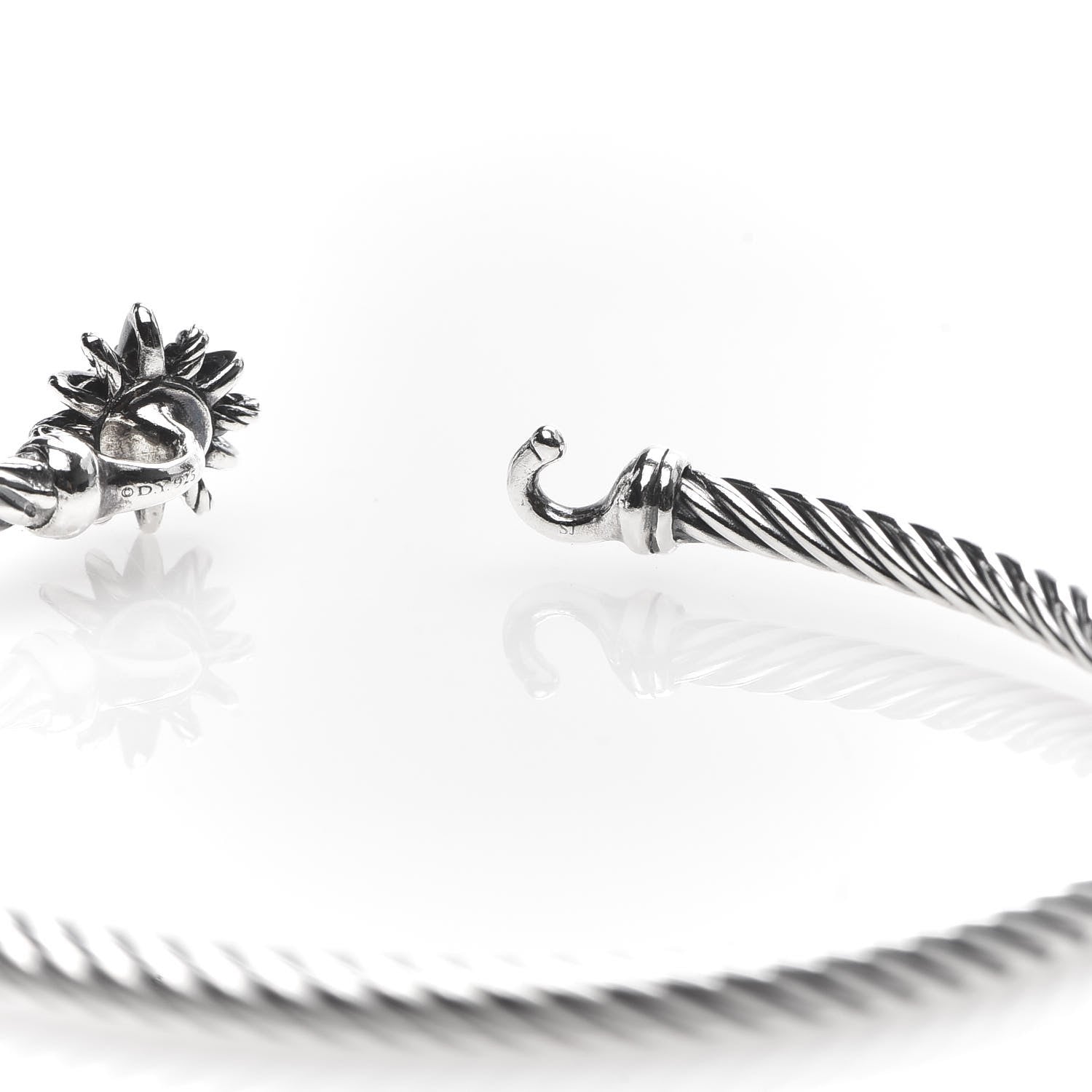 David Yurman Sterling Silver Diamond Starburst Bracelet 4 of 6