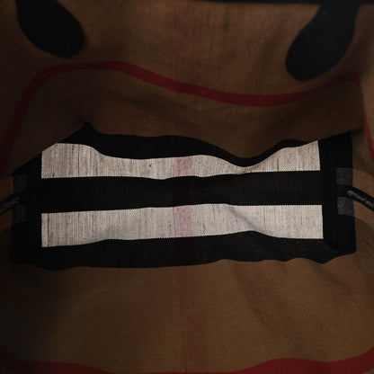Burberry Coated Canvas Mega Check Medium Doodle Tote Black 4 of 4