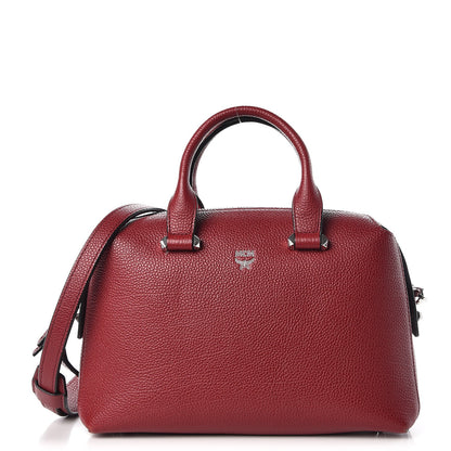 MCM Grained Calfskin Small Ella Boston Burgundy 1 of 17