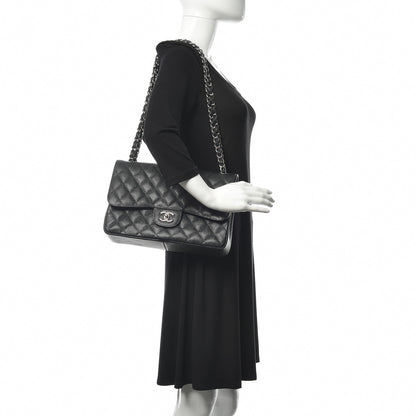Chanel Caviar Quilted Jumbo Double Flap Black 2 of 9