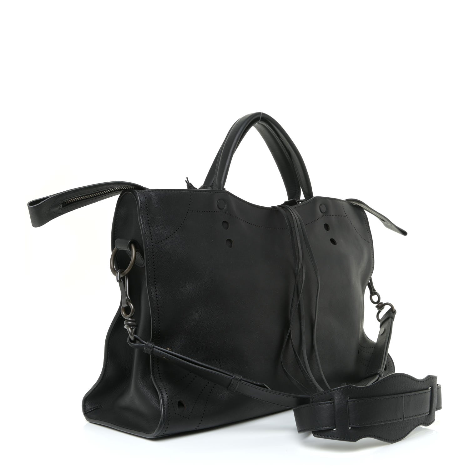 Balenciaga Veau Soyeux Perforated Blackout Hardware City Black 3 of 9