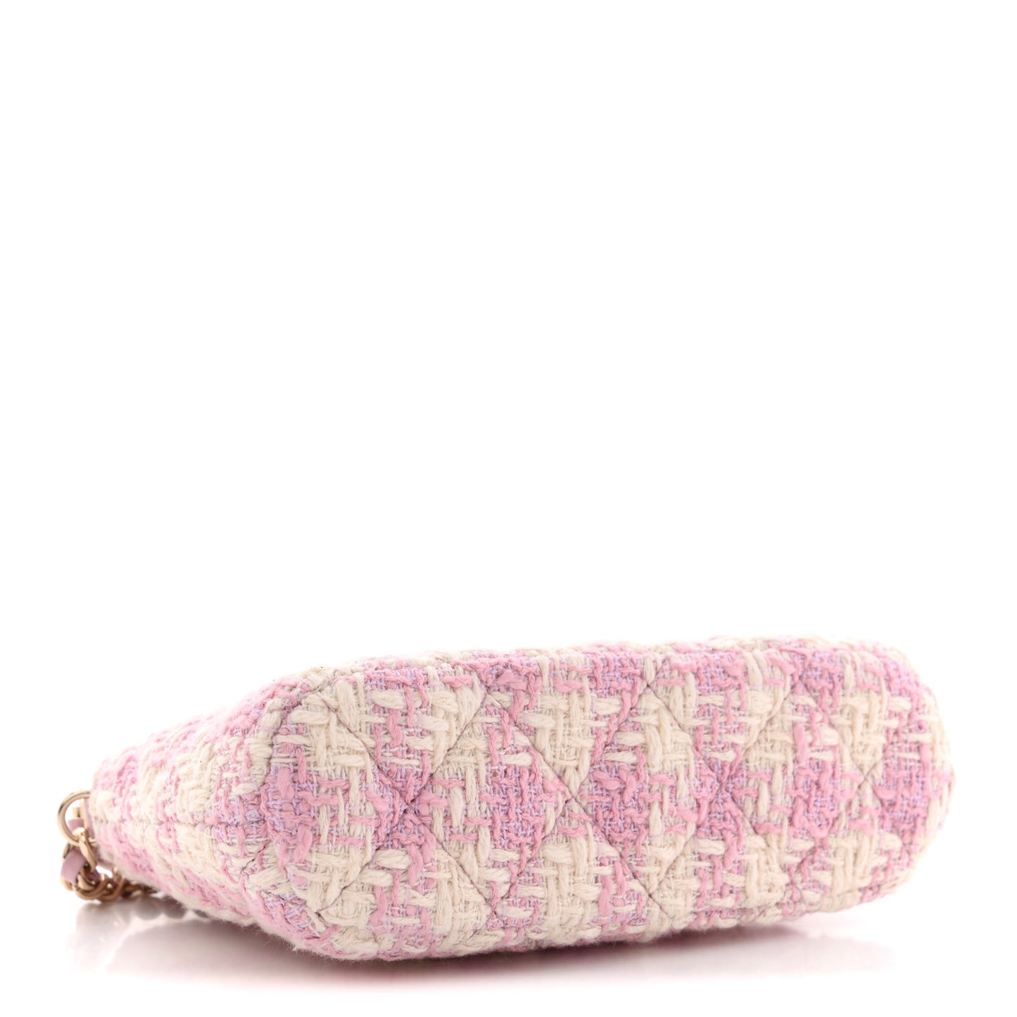 Tweed Quilted Mini Clutch With Chain Pink