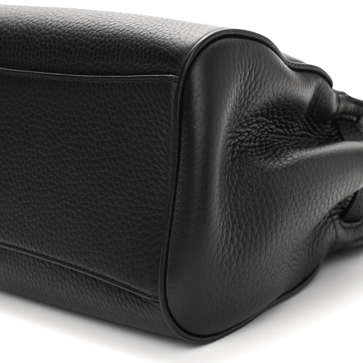 Heavy Grain Small Belted Bayswater Tote Black