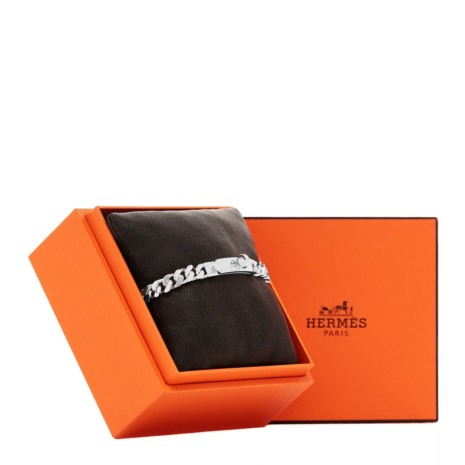 Hermes Sterling Silver TPM Kelly Gourmette Bracelet ST 4 of 4